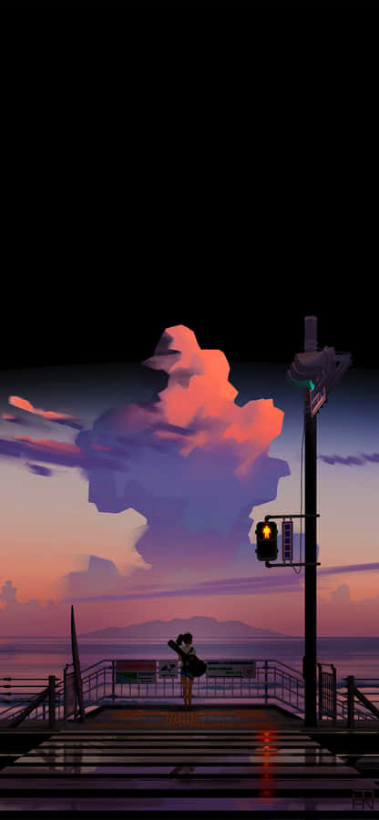 Breathe In The Beauty Of The Anime Sunset Wallpaper