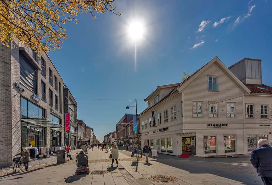 Breathtaking Sunrise Over Kristiansand City Wallpaper