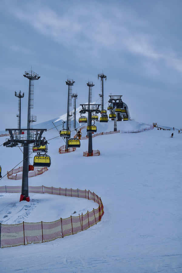 Breathtaking View At A Ski Resort Wallpaper