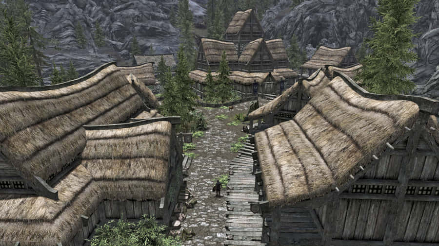 Breathtaking View Of Falkreath In Skyrim Wallpaper