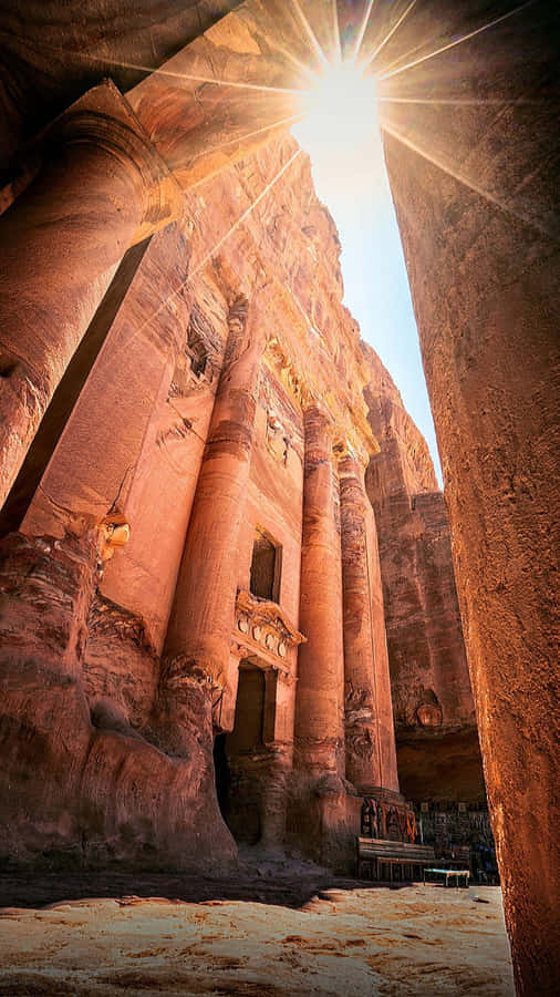 Breathtaking View Of The Ancient City, Petra Wallpaper