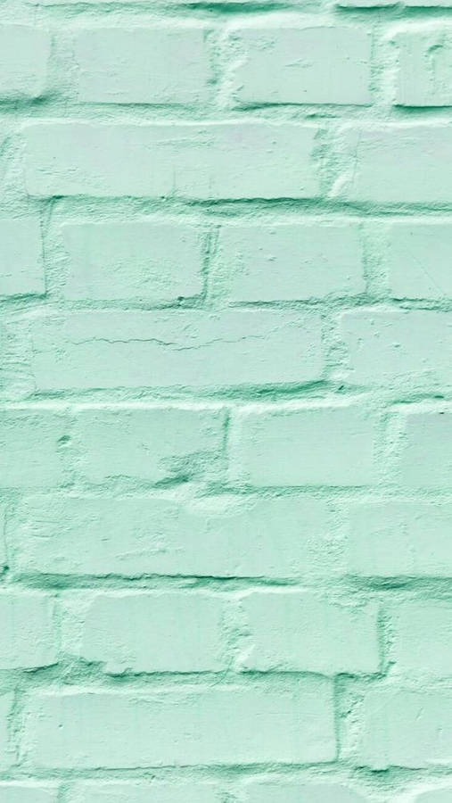 Brick Wall Mint Green Iphone Wallpaper