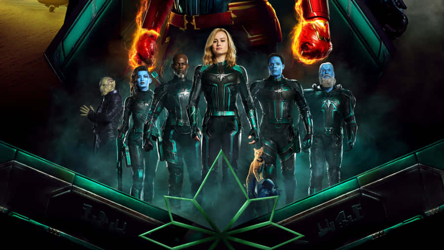 Brie Larson Suited Up As Captain Marvel In Marvel's Movie Wallpaper