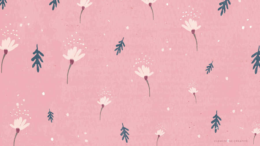 Bright And Cheerful Pink And White Blooms Wallpaper