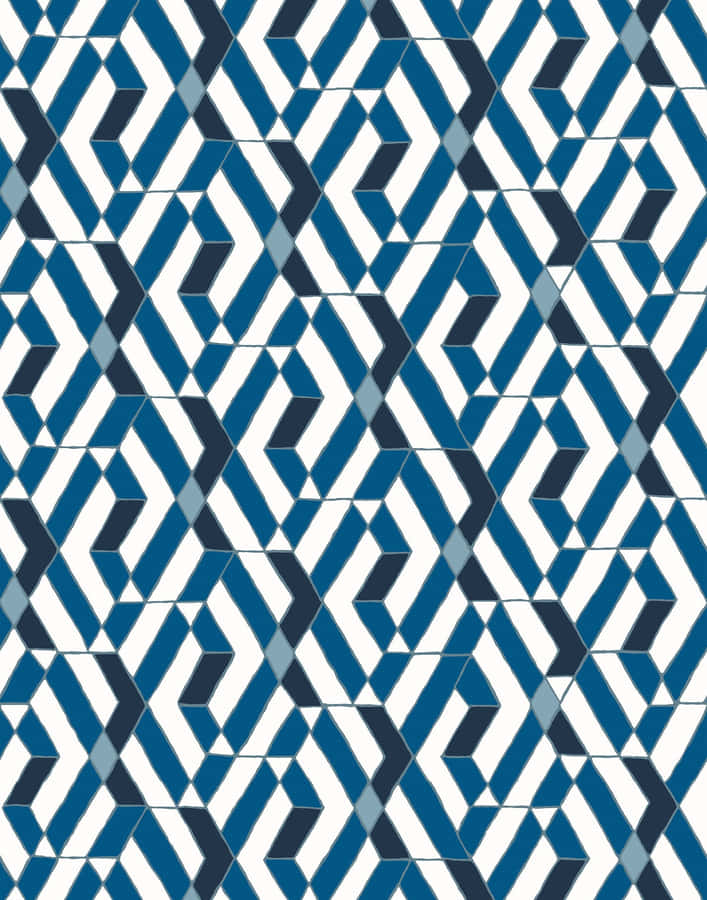 Bright Blue Geometric Pattern Wallpaper