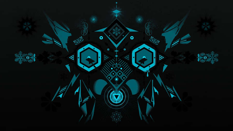 Bright Geometric Shapes Against A Dark Background Wallpaper