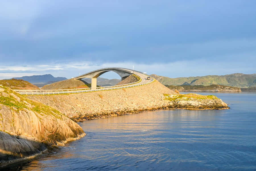 Bright Photo Of The Storseisundet Bridge Wallpaper