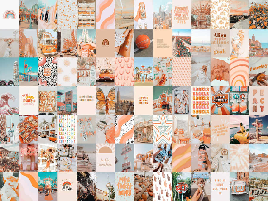 Bright, Vibrant Shades Of Orange And Peach Combine To Create An Aesthetic Wallpaper