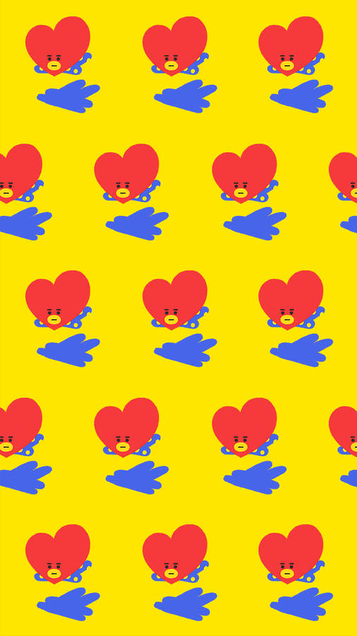 Brighten Up Your Day With Bt21's Cute And Cheerful Tata Pattern In Yellow! Wallpaper