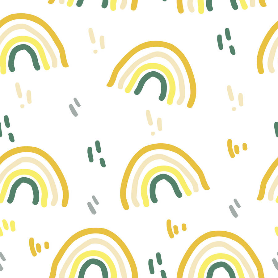 Brighten Your Space With A Simple Boho Yellow Rainbow Wallpaper