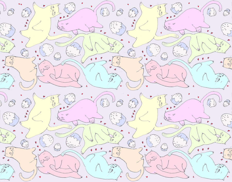Bring Joy To Your Home With This Beautiful Cute Cat Pattern Wallpaper