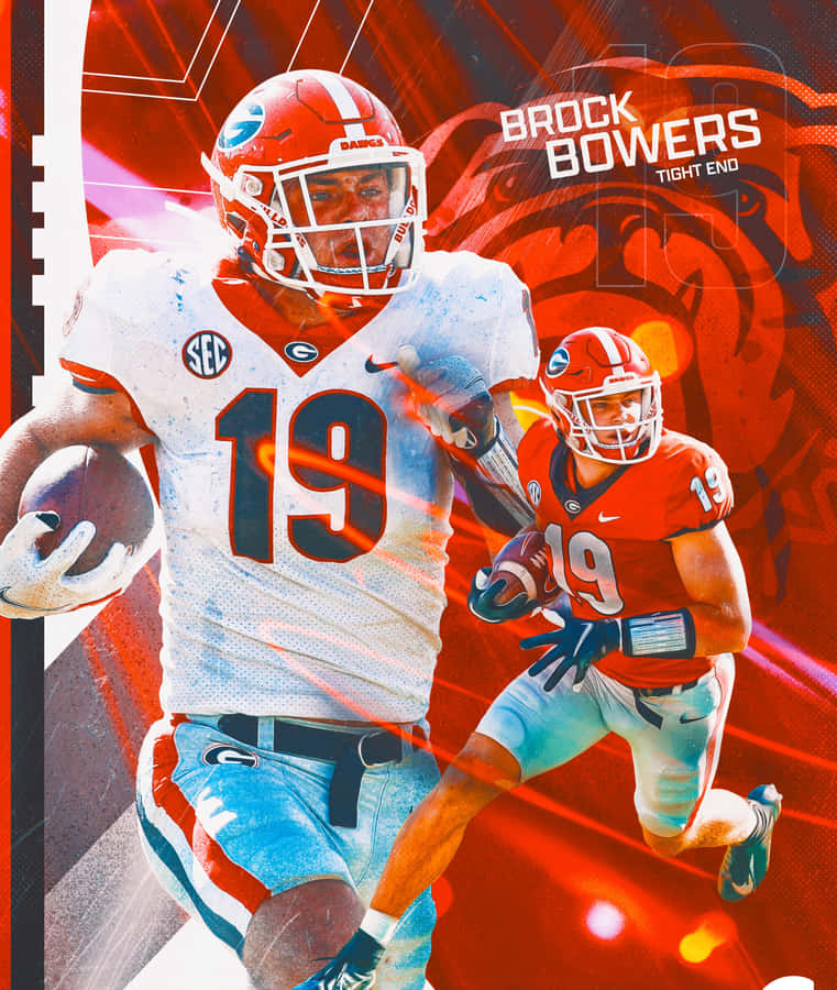Brock Bowers Georgia Tight End Artwork Wallpaper