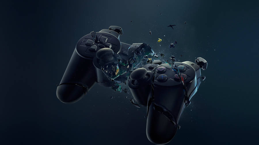 Broken Gaming Controller Wallpaper