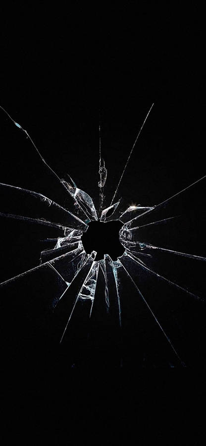 Broken Screen Glass Black Apple Iphone Wallpaper