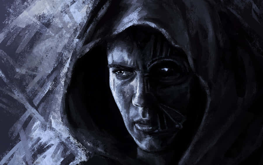 Brooding Hooded Figure Artwork Wallpaper