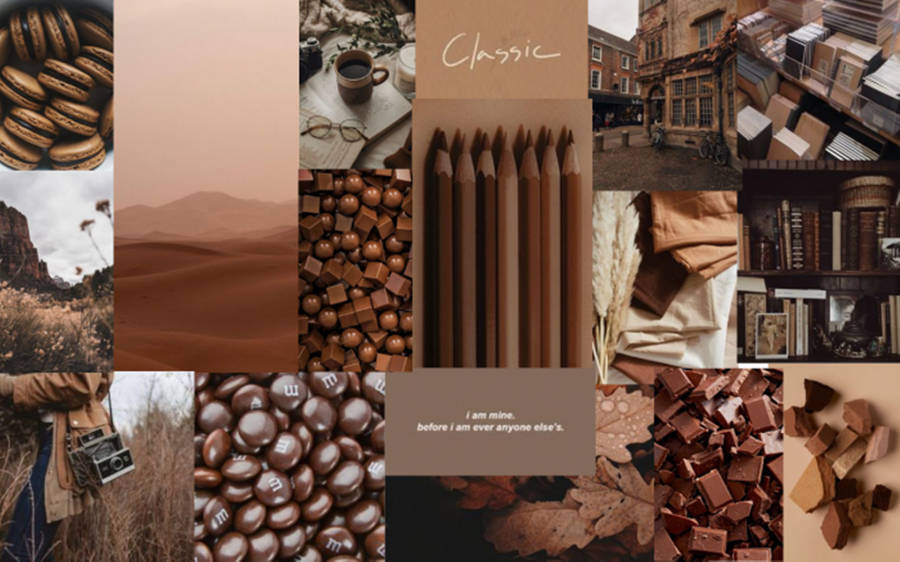 Brown Aesthetic Collections Laptop Wallpaper