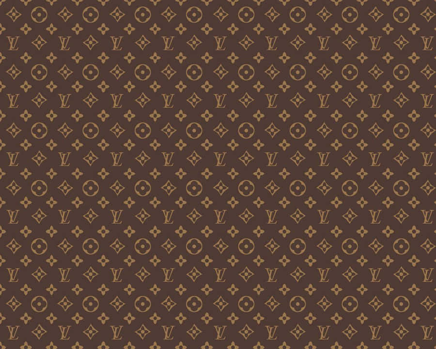 Brown Background Lv Monogram Desktop Wallpaper