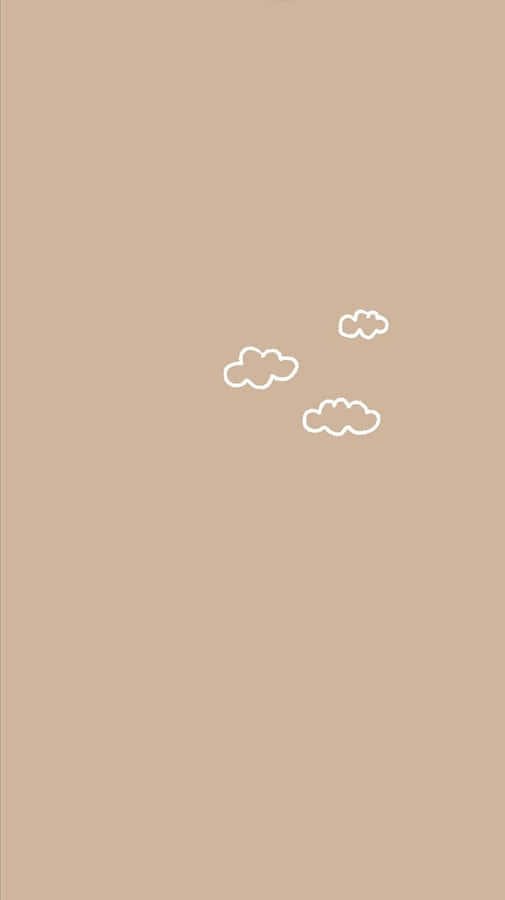 Brown Minimalist Clouds Wallpaper