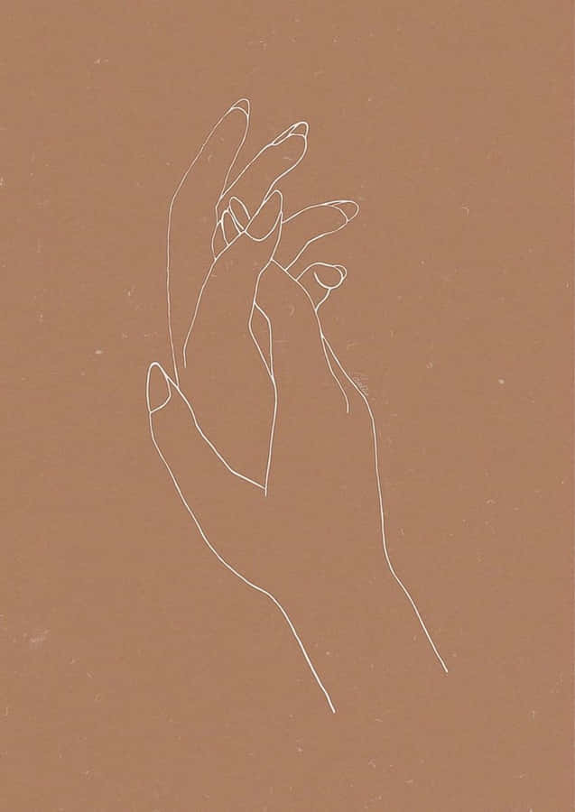 Brown Minimalist Hands Wallpaper