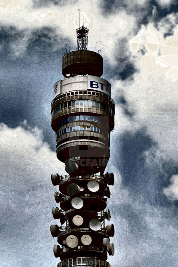 Bt Tower Filtered Blue Aesthetic Wallpaper