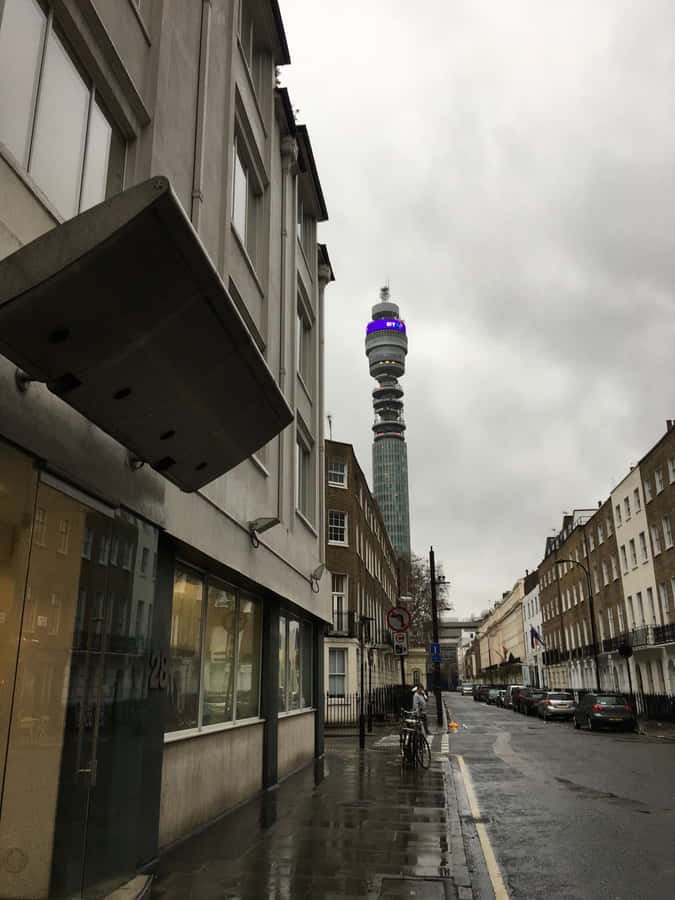 Bt Tower From The Sidewalk Wallpaper