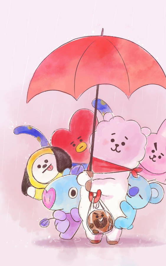 Bts Bt21 One Umbrella Wallpaper