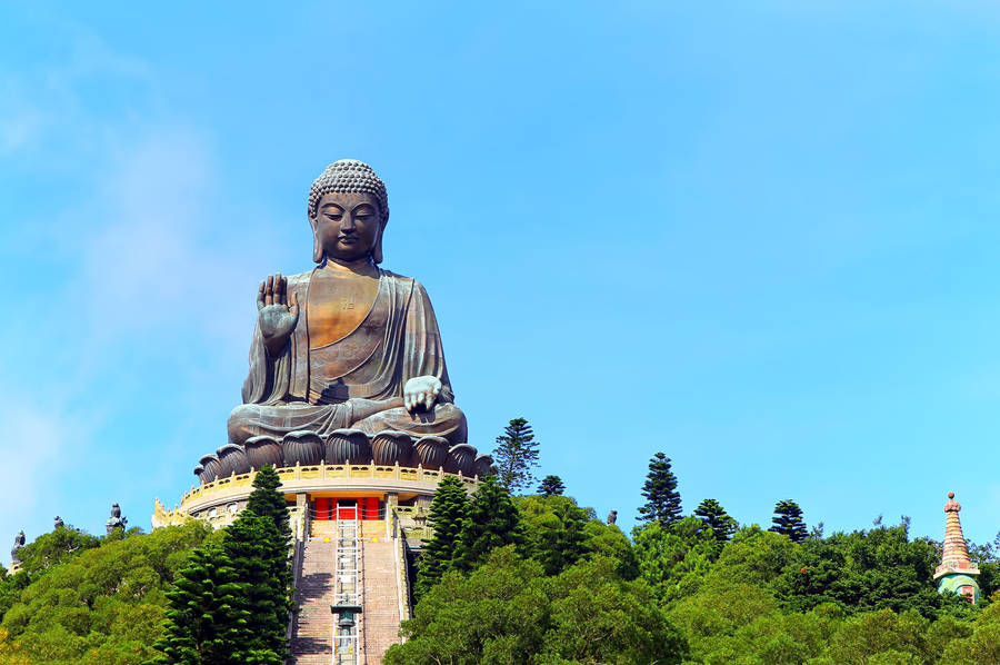 Buddha Statue Clear Sky Wallpaper