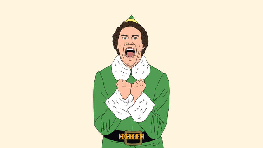 Buddy The Elf Is Proudly Showing Off His Christmas Spirit Wallpaper