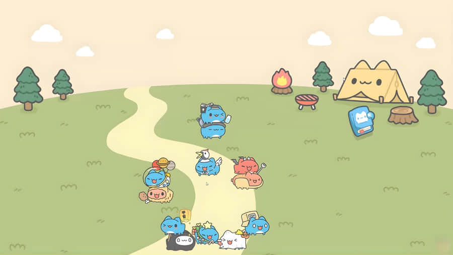 Bugcat Capoo Camping Adventure Wallpaper