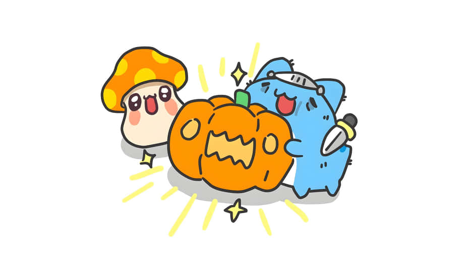 Bugcat Capoo Halloween Fun Wallpaper