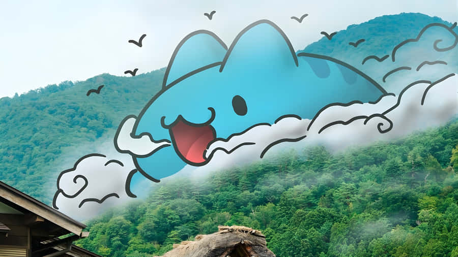 Bugcat Capoo In Clouds Wallpaper