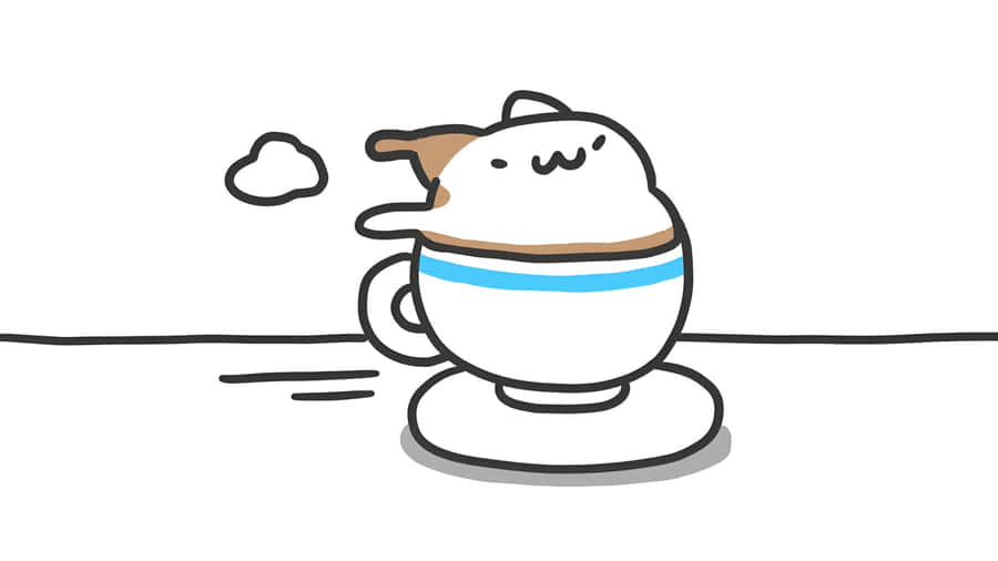 Bugcat Capoo In Coffee Cup Wallpaper