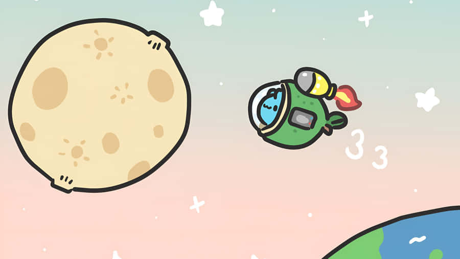 Bugcat Capoo Space Adventure Wallpaper