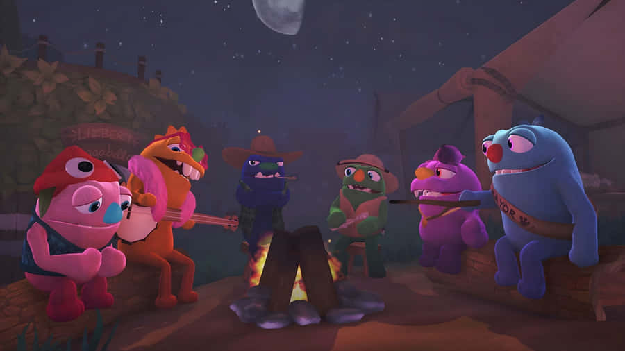 Bugsnax Campfire Gathering Wallpaper