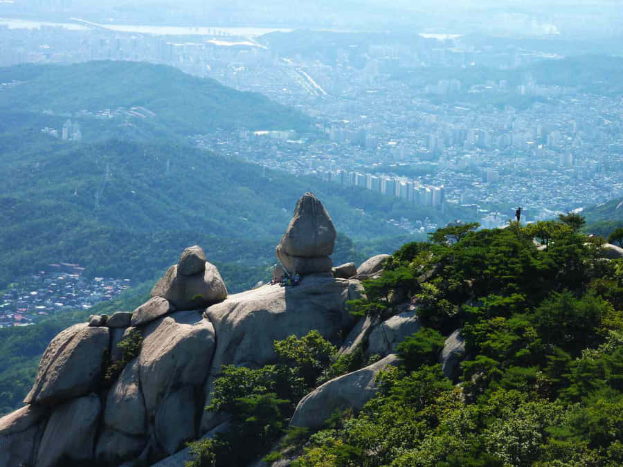 Bukhansan National Park Granite Peaks View Wallpaper