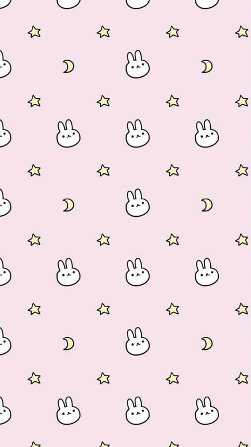 Bunnyand Stars Pattern Wallpaper Wallpaper