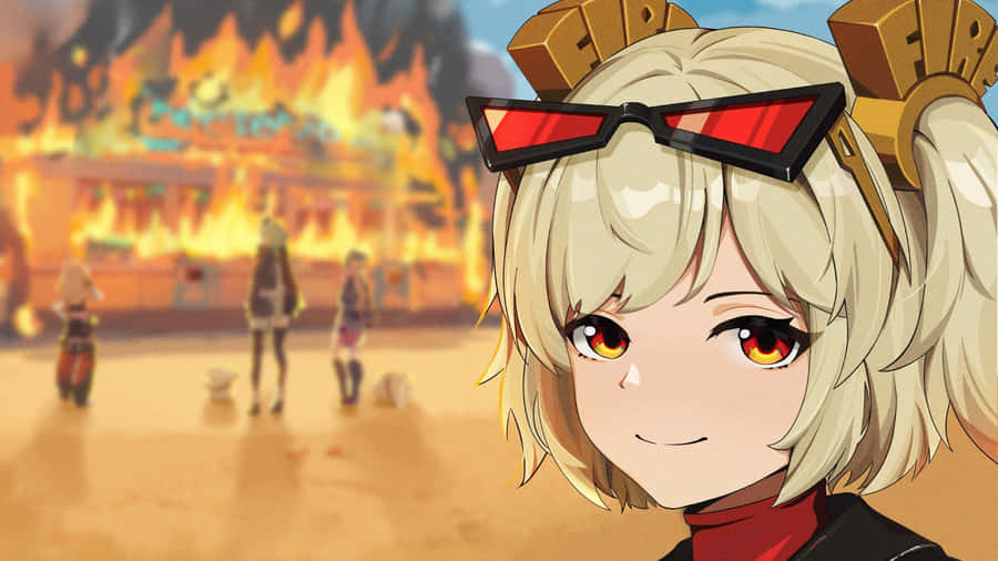 Burnice Zzz Character Art Wallpaper