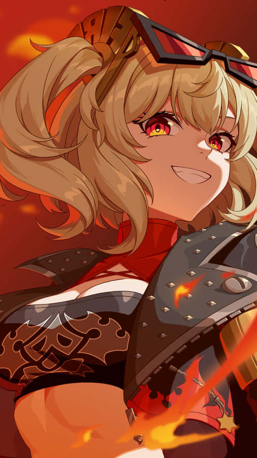 Burnice Zzz Fiery Character Wallpaper