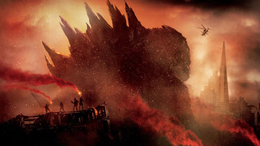 Burning Godzilla Unleashes Its Power Wallpaper