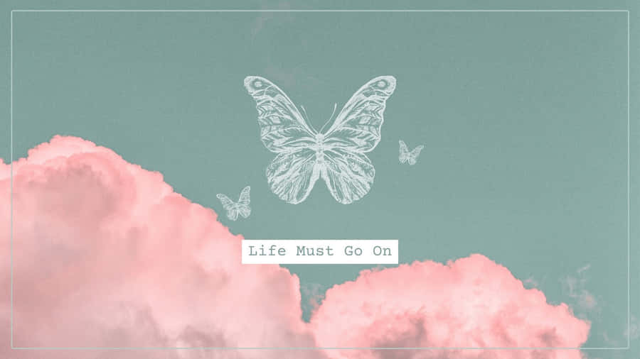 Butterfly Dreams In Pink Skies Wallpaper