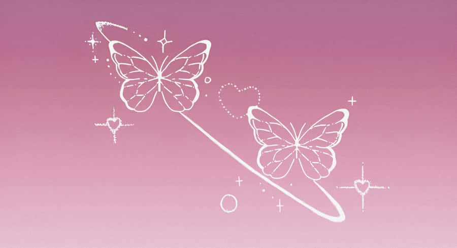Butterfly_ Trail_ Gradient_ Background Wallpaper