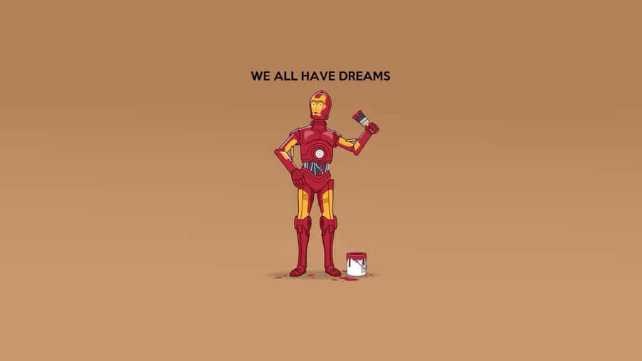 C-3po Standing Tall Against A Vibrant Interstellar Background Wallpaper