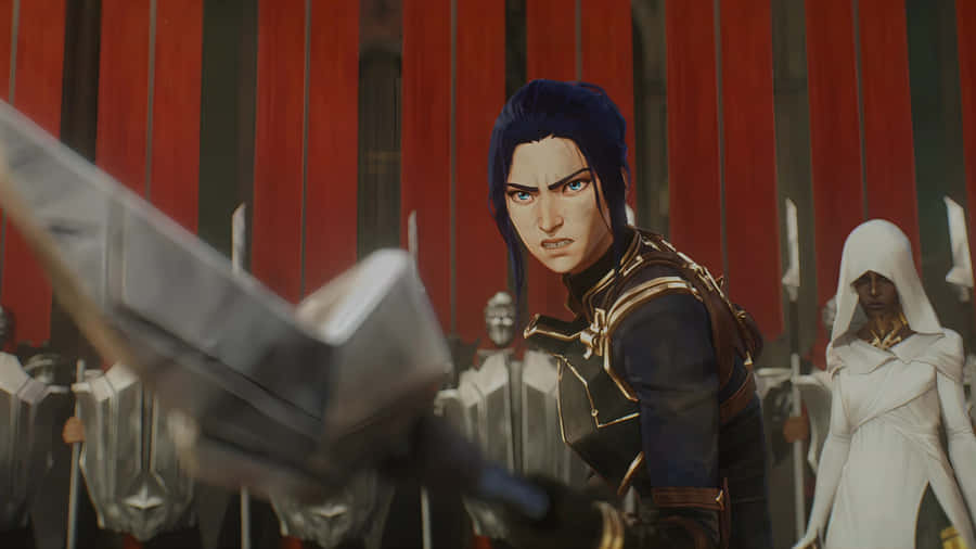 Caitlyn Arcane Battle Stance Wallpaper