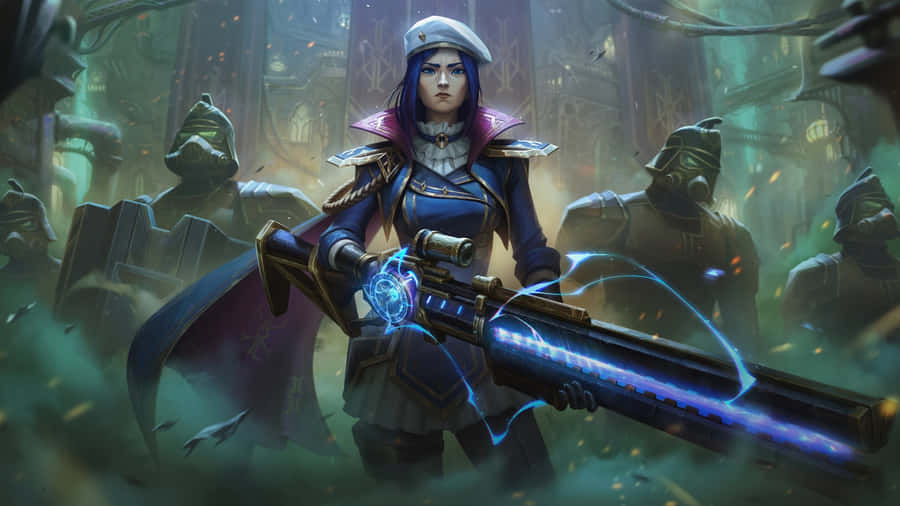 Caitlyn Arcane In Action Wallpaper