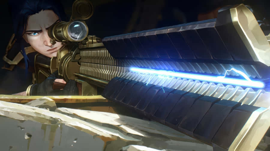 Caitlyn Arcane Sniper Focus Wallpaper