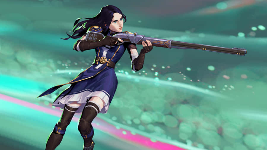 Caitlyn Arcane Sniper Pose Wallpaper