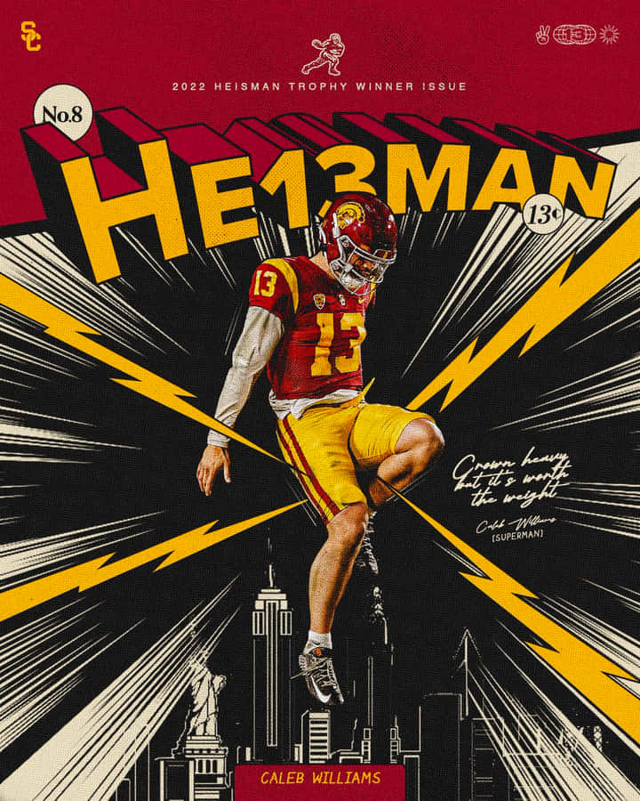 Caleb Williams Heisman Trophy Winner Illustration Wallpaper