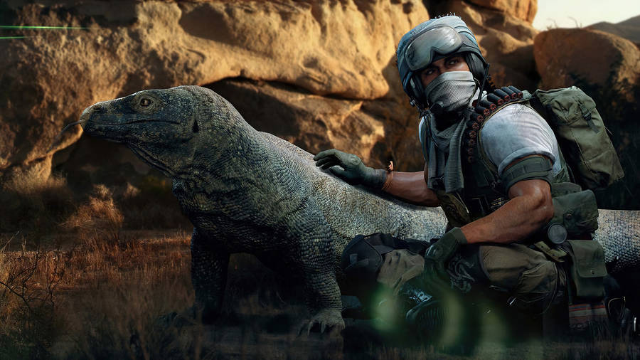 Call Of Duty Black Ops Cold War Salah Petting Komodo Wallpaper