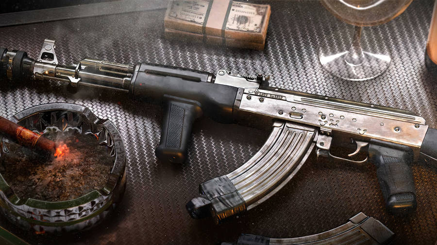 Call Of Duty Black Ops Cold War Season 4 Silver Rifle Wallpaper