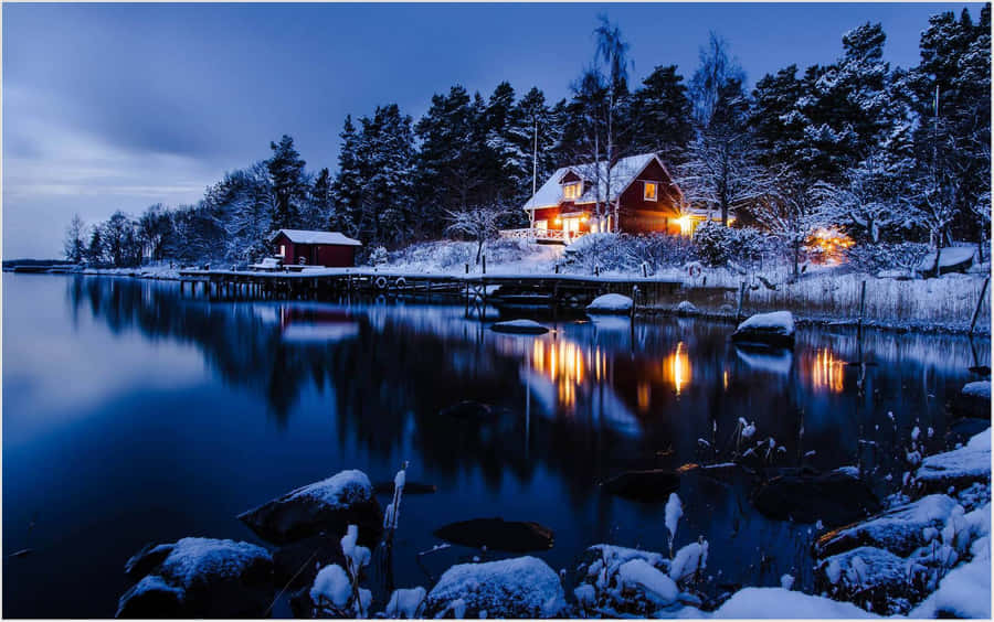 Calm And Serene Winter Landscape Wallpaper